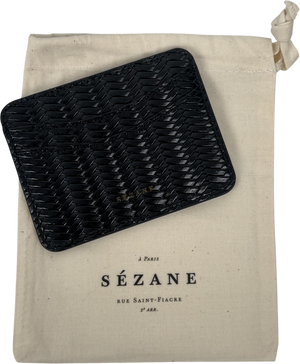 Sezane Black Jean Leather Card Holder