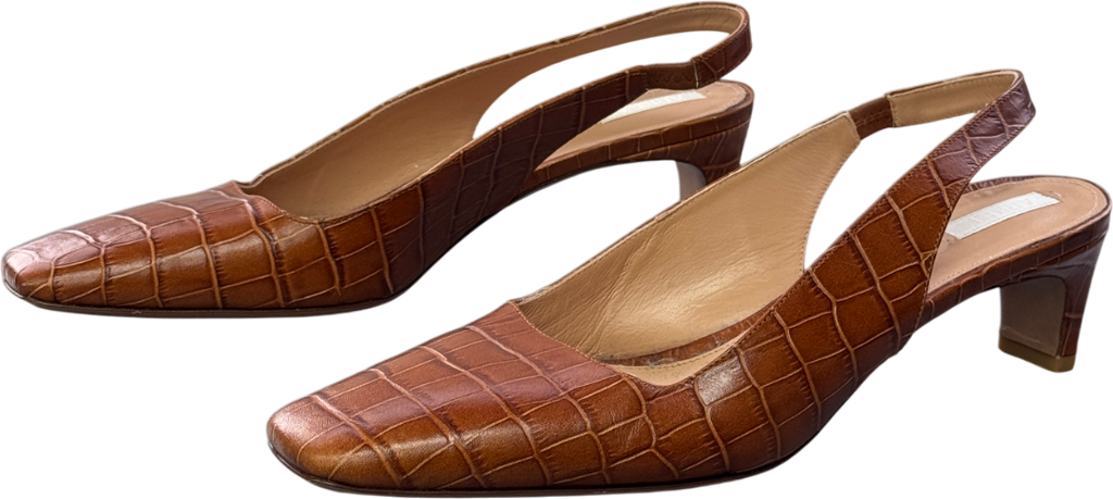 ARKET Tan Brown Square-toe Leather Slingbacks UK 6 EU 39 👠