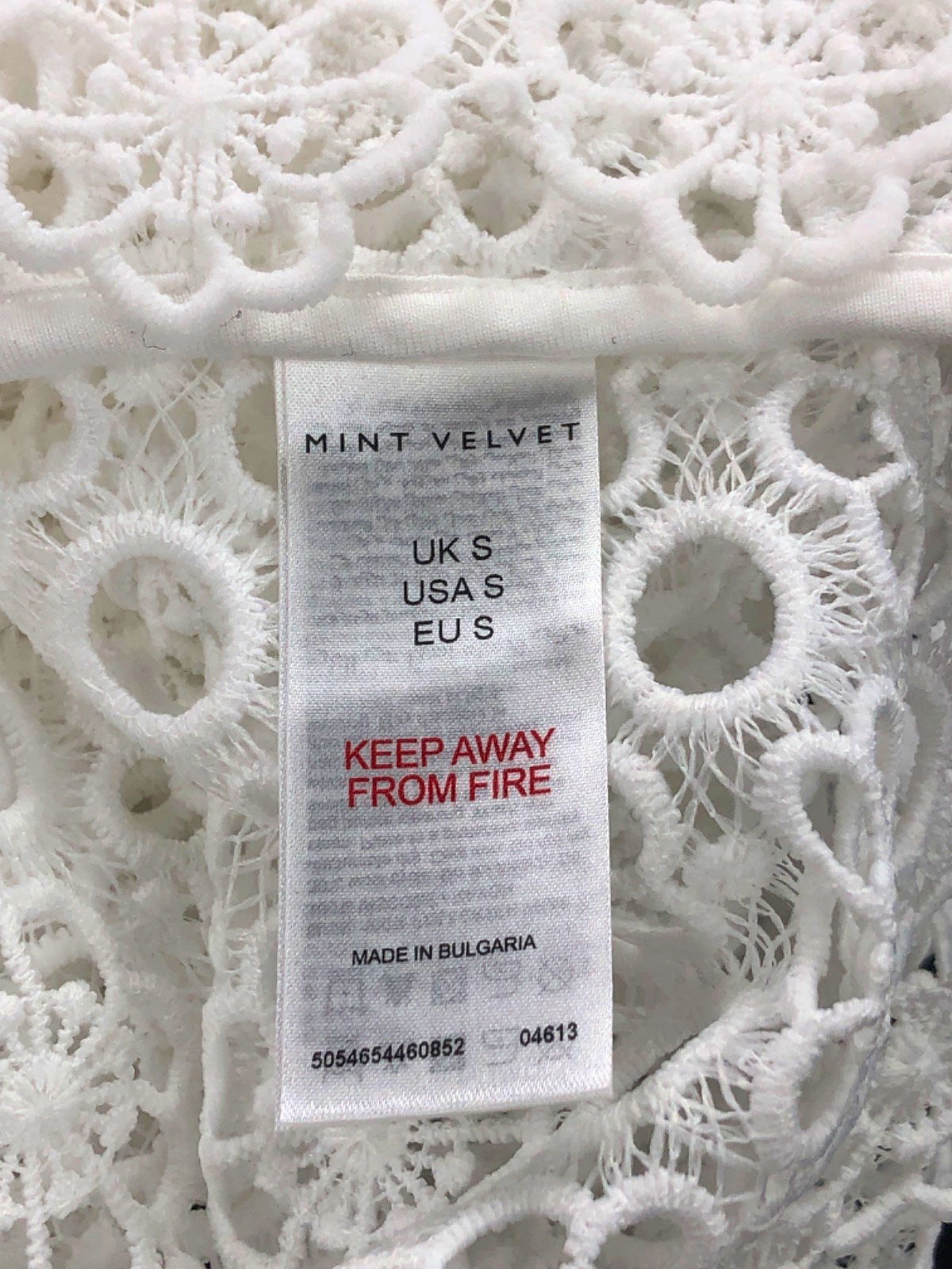 Mint Velvet White Crochet Lace Dress UK S