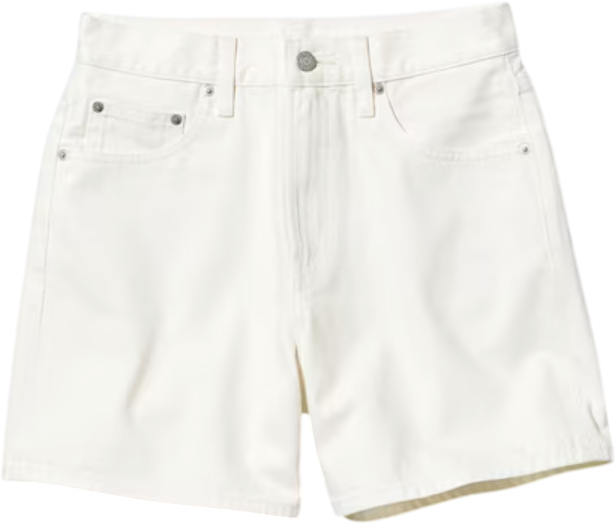Uniqlo Cream High Rise Baggy Denim Shorts W25