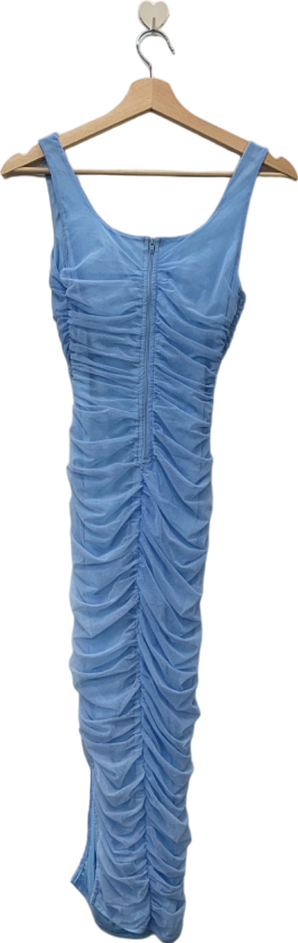 Fashion Nova Blue Ruched Bodycon Dress XS