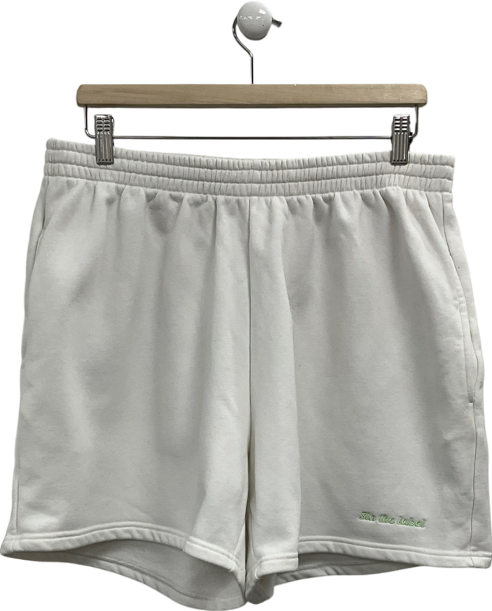 SLA the label White Embroidered Sweat Shorts UK XL