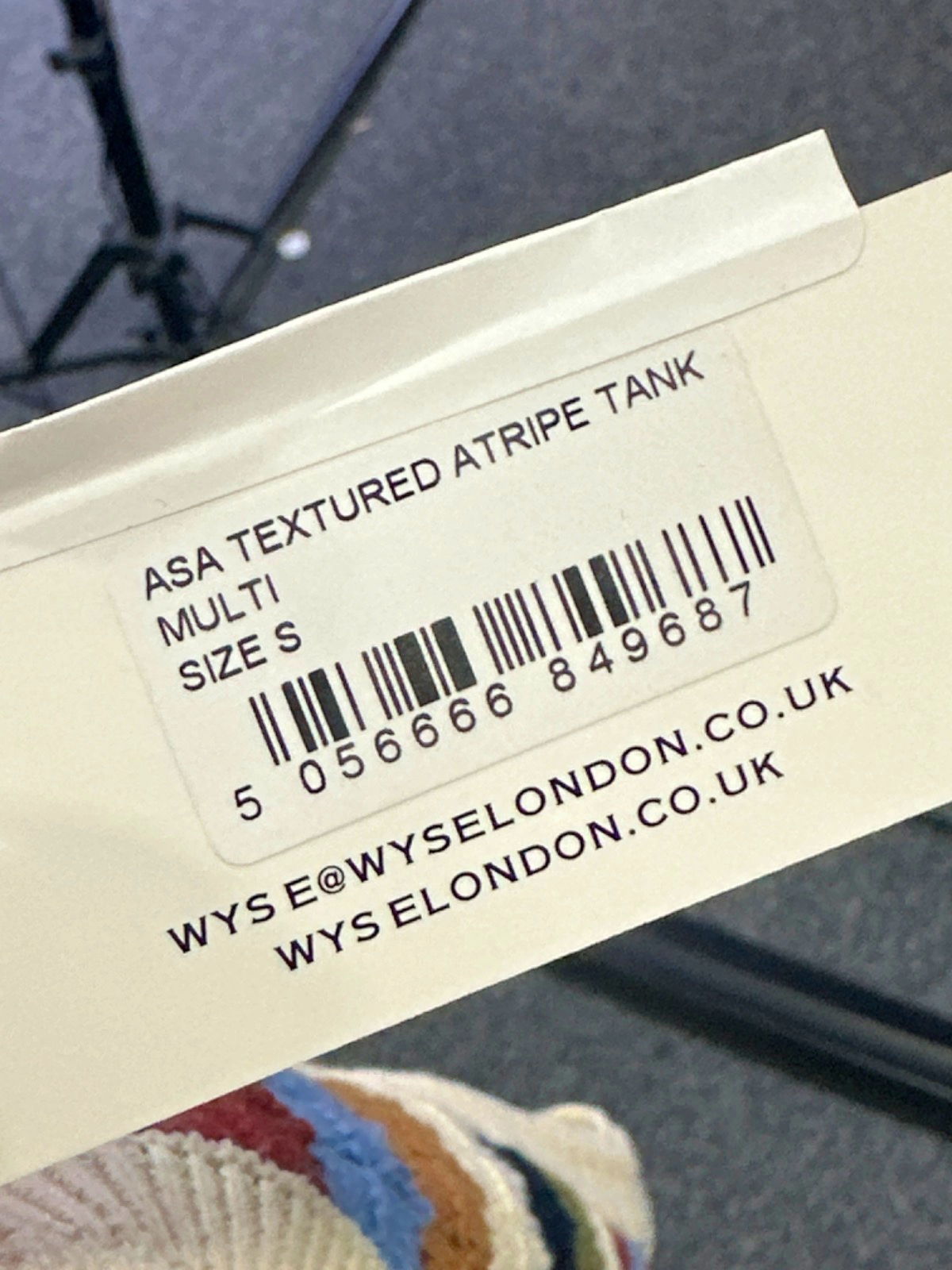 WYSE LONDON Multi Asa Textured Stripe Tank UK S