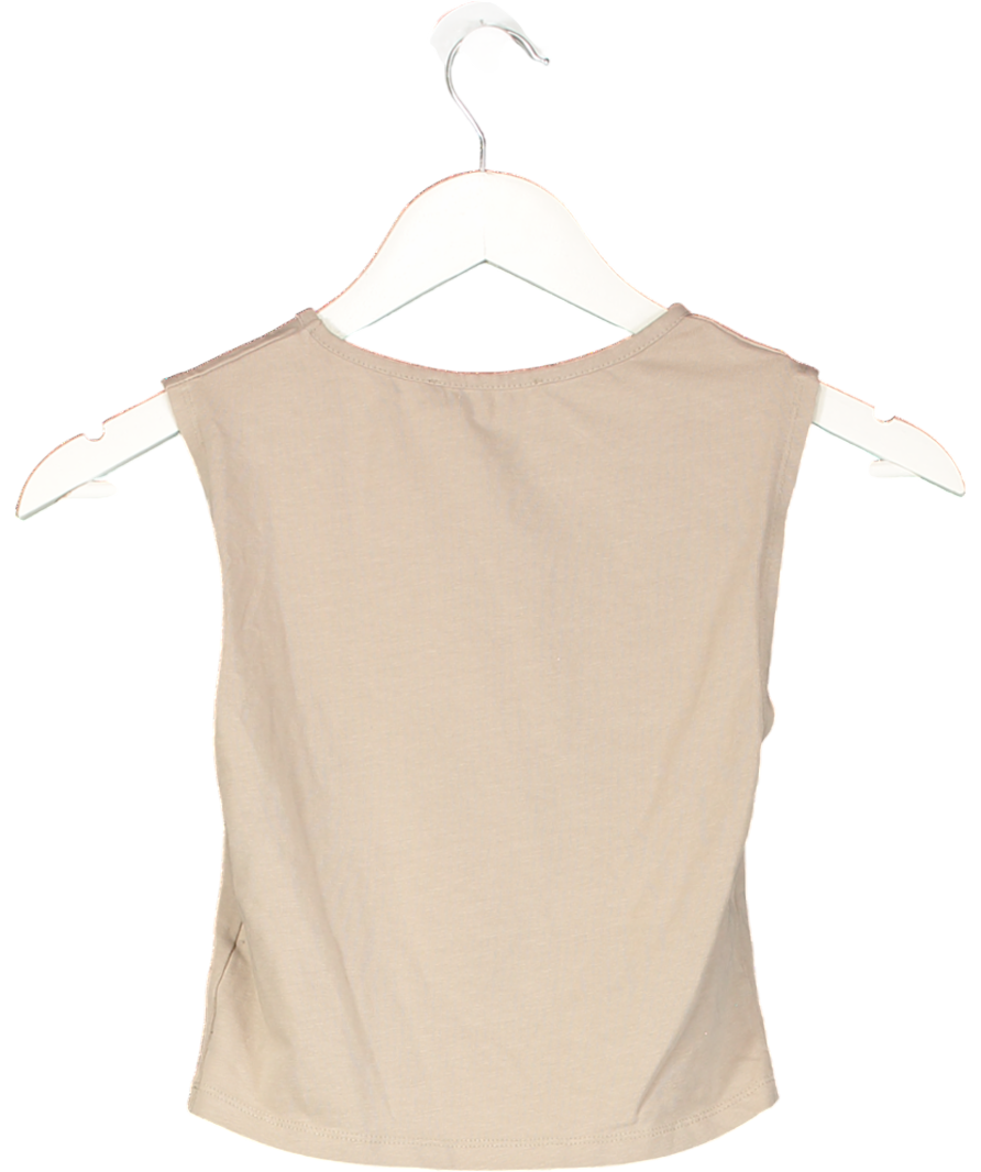 Jaded London Brown Slash Detail Crop Top UK 8