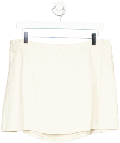 peppermayo Beige Peppermayo Exclusive - Marissa Linen Mini Skirt - Oatmeal UK 12