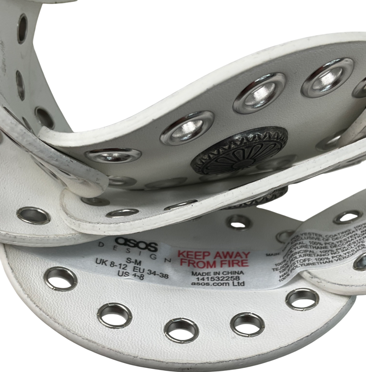 ASOS White Disco Belt UK S/M