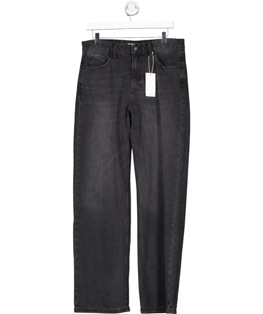 MANGO Black Miami Medium Rise Straight Fit Jeans UK 12