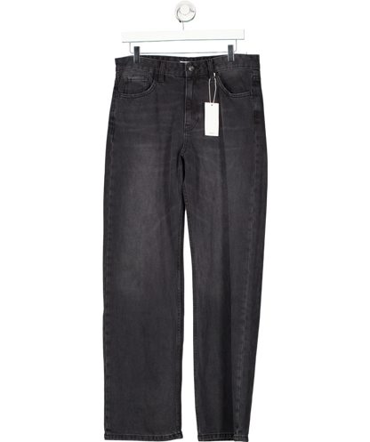 MANGO Black Miami Medium Rise Straight Fit Jeans UK 12