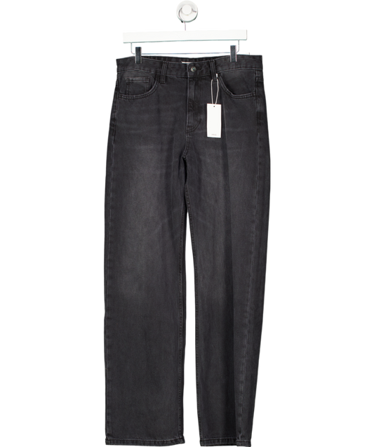 MANGO Black Miami Medium Rise Straight Fit Jeans UK 12