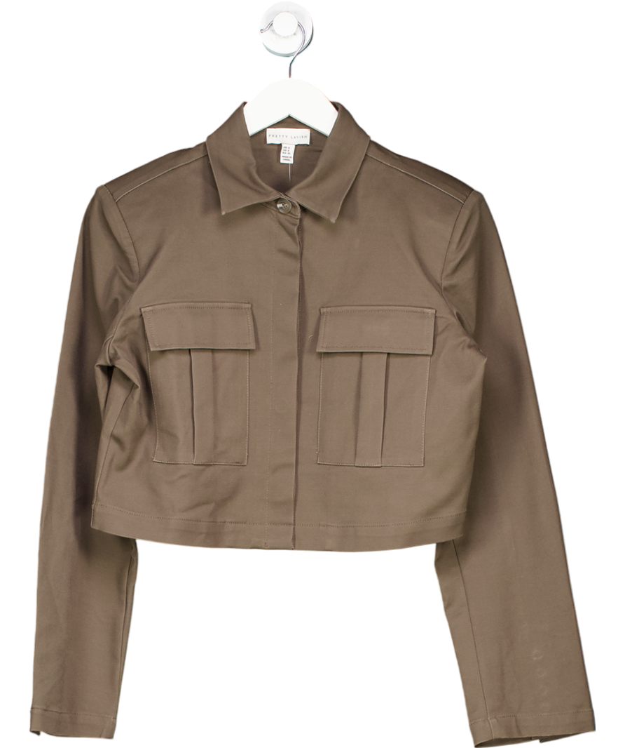 PRETTY LAVISH Green Boxy Utility Shirt UK 8