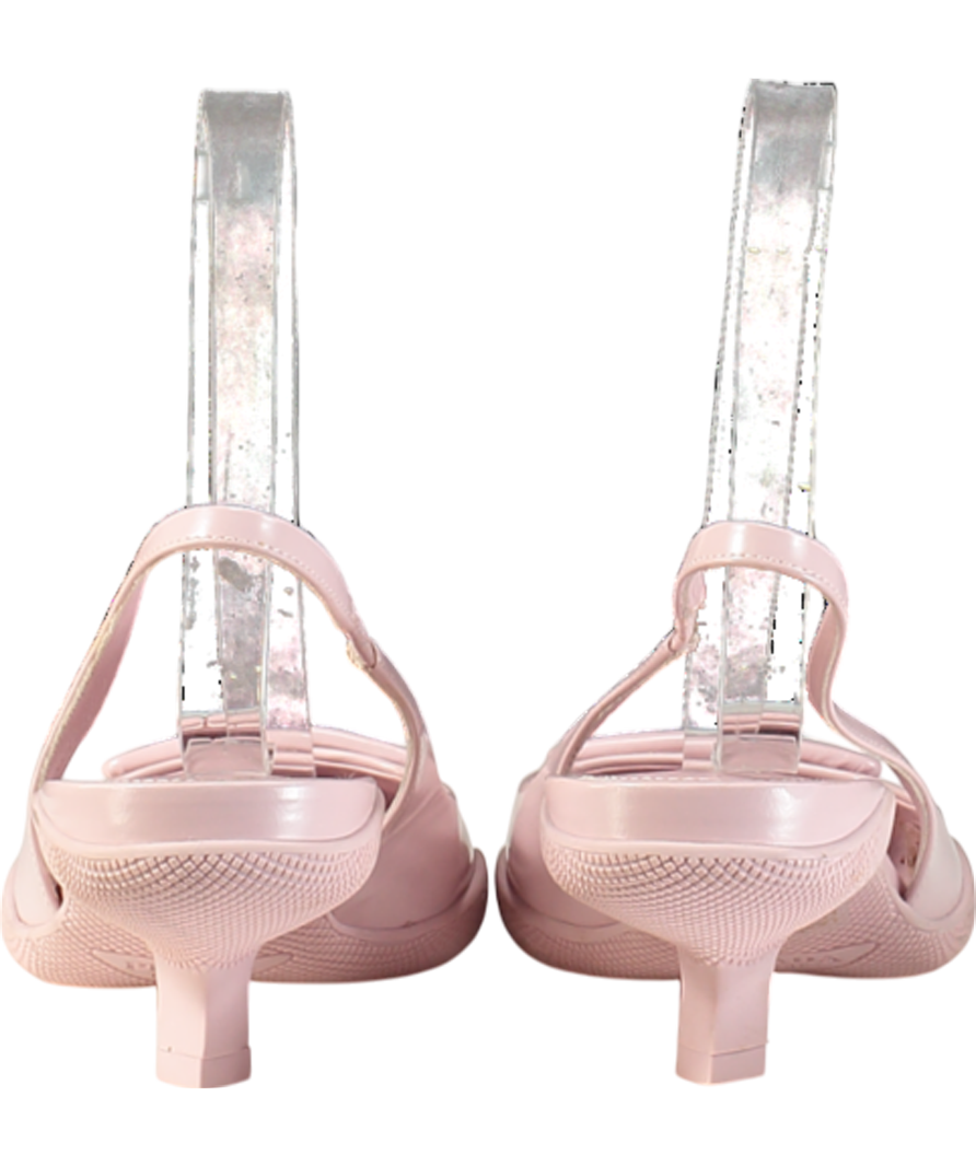 PRADA Pink Triangle-logo appliqué Slingback Pumps UK 2 EU 35 👠