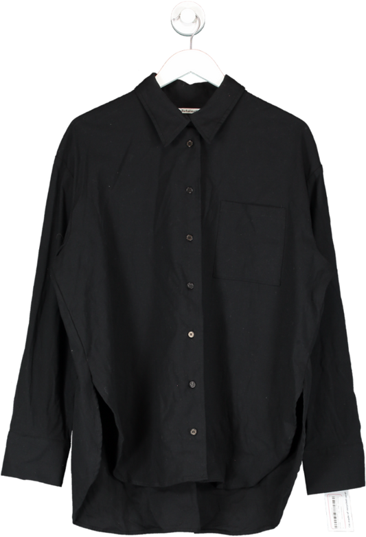 Reformation Black Oversized Linen Shirt UK L