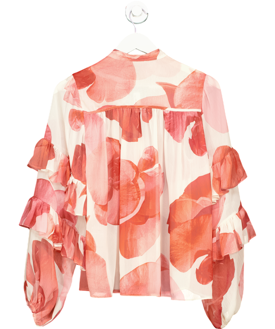 River Island Red Ruffle Sleeve Blouse UK 6