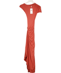 AYM STUDIOS Rust Brown Double Layer Venus Dress - Mahogany UK XS