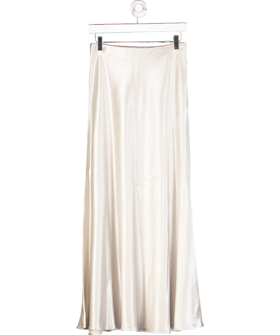 Mint Velvet Grey Satin Maxi Slip Skirt UK S