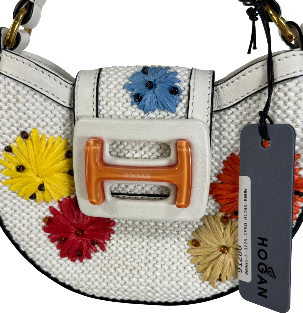 Hogan White H-bag Woven Mini Bag