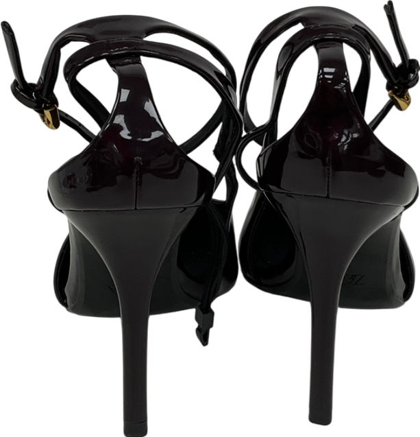 ZARA Red Strappy Buckle Heel Burgundy UK 6 EU 39 👠