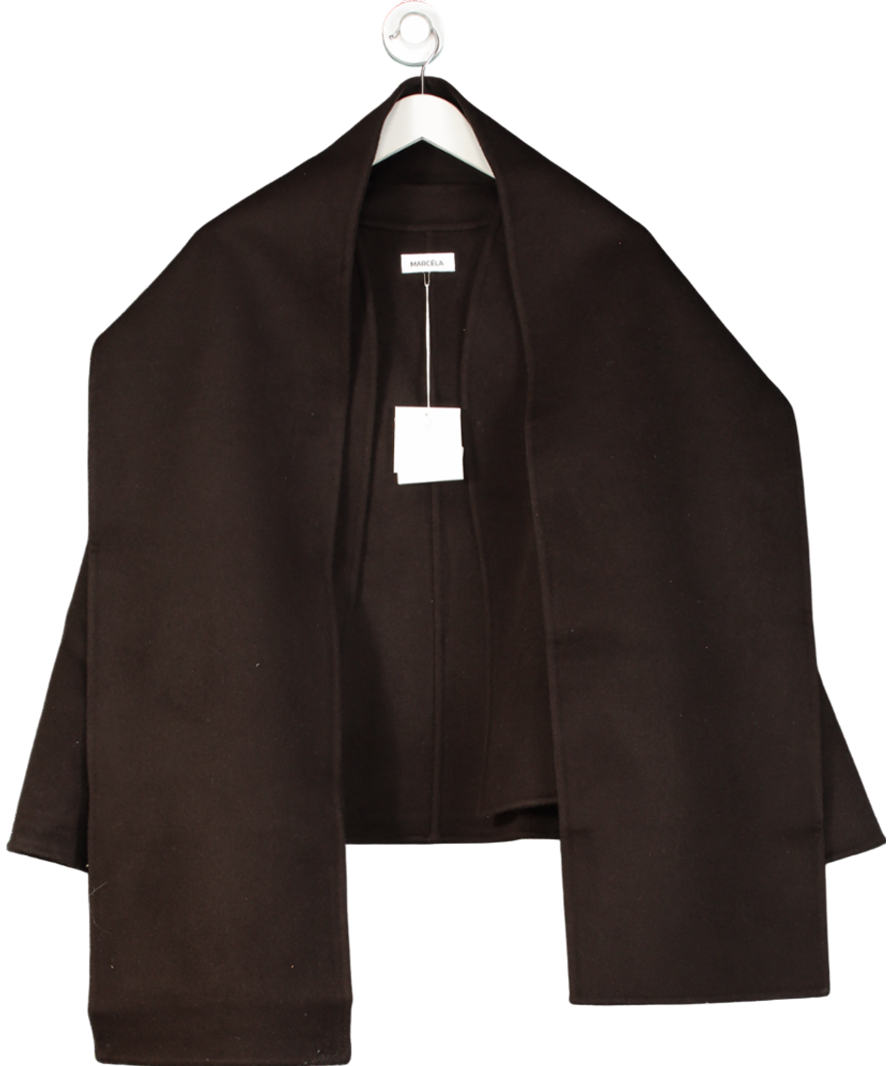 Marcela Brown Tol Wool Jacket With detachable Scarf UK S/M