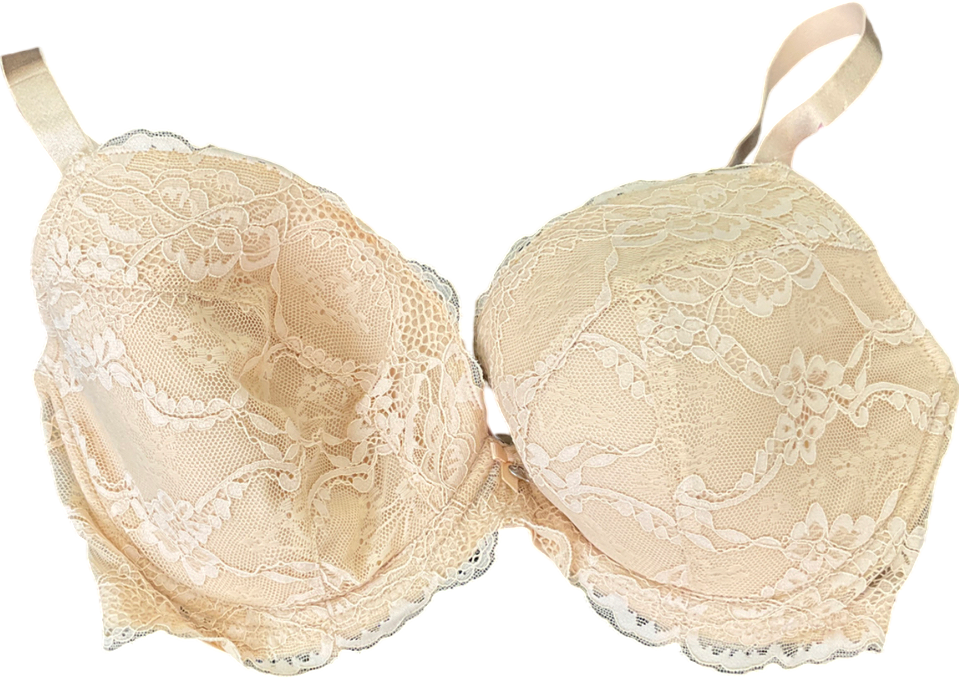 boux avenue Beige Mollie Lace Padded Plunge Bra UK 34F