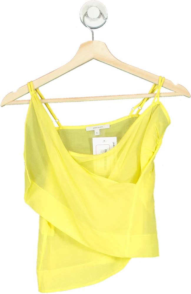 Nensi Dojaka Yellow Asymmetric Mini Skirt  UK S