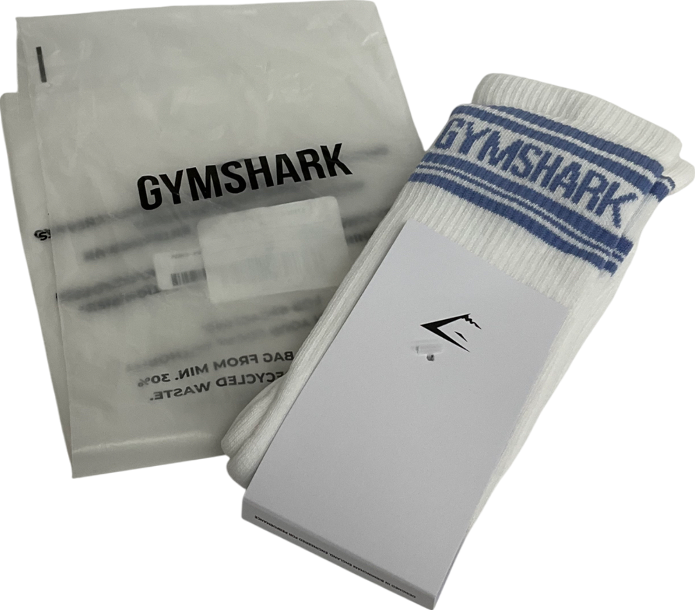 gymshark White Stripe Crew Single Sock UK L