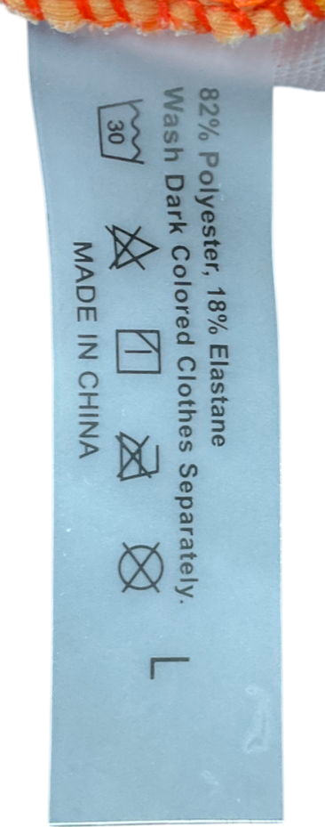 SHEIN Orange Pack Allover Floral Print Triangle Halter Bikini Set UK L