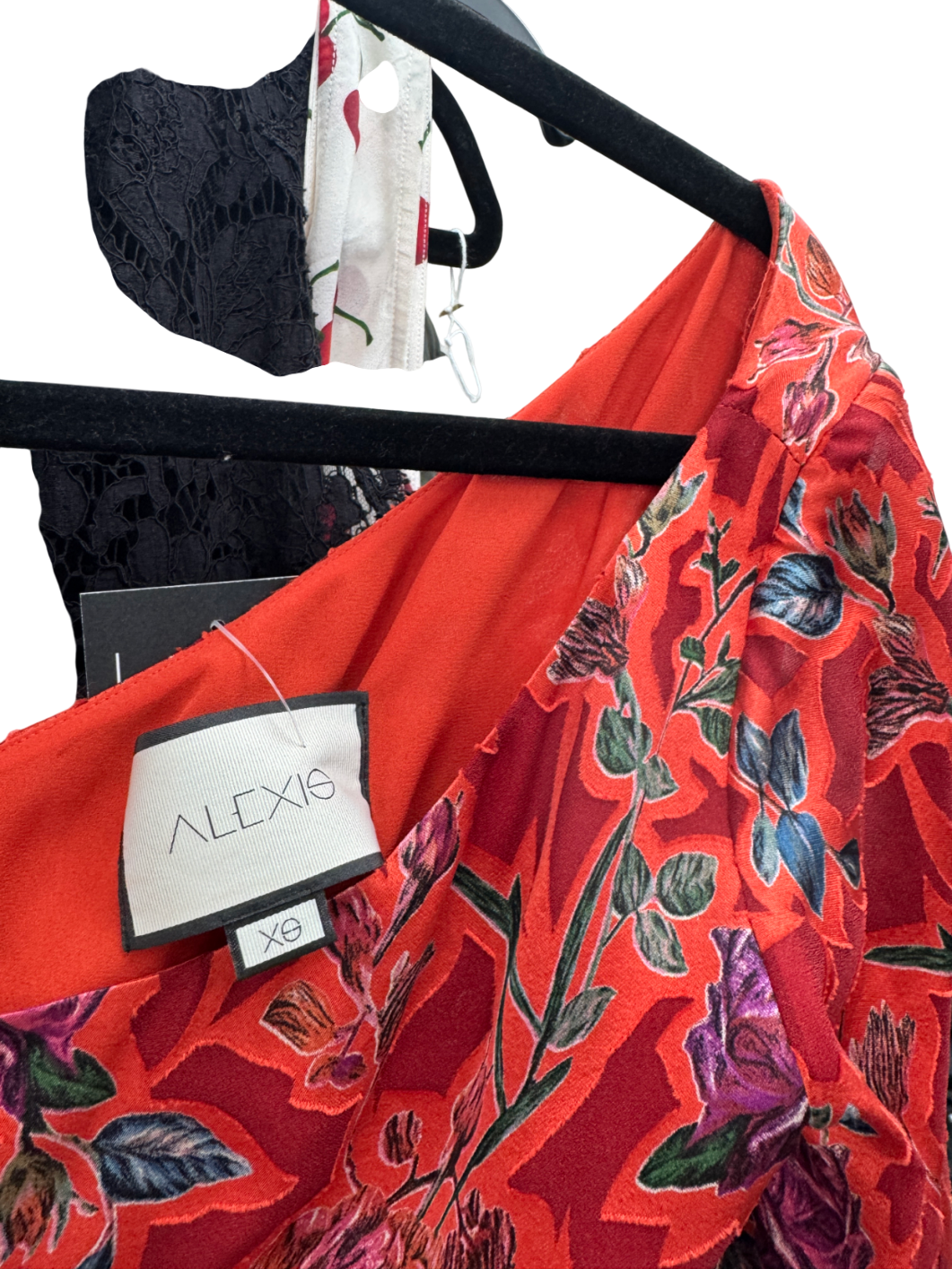 Alexis Red Marseilleasymmetrical Hi-low Floral Maxi Dress/gown Belted UK XS