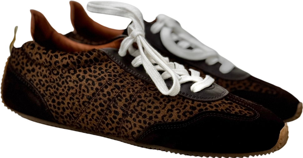 BODEN Brown Delphine Slim Sole Trainers Leopard UK 5 EU 38 👠