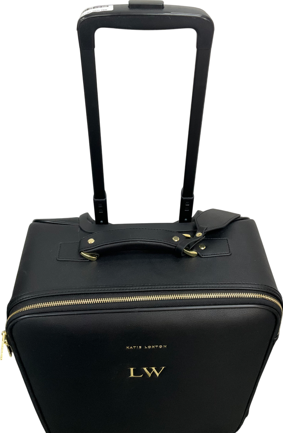Katie Loxton Black Oxford Cabin Suitcase - Personalised "LW"