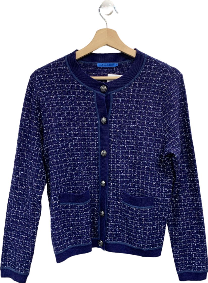 J.McLaughlin Blue Tweed Cardigan UK M