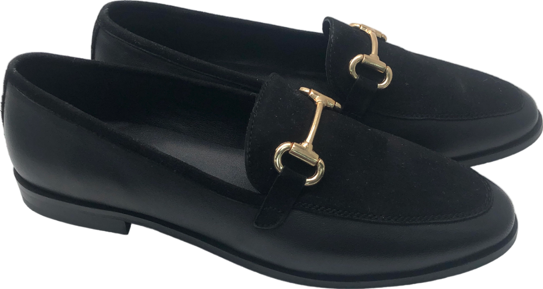Monsoon Black Leather & Suede Loafers UK 7 EU 40 👠
