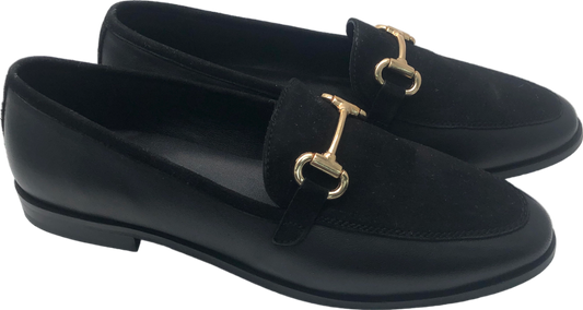 Monsoon Black Leather & Suede Loafers UK 7 EU 40 👠