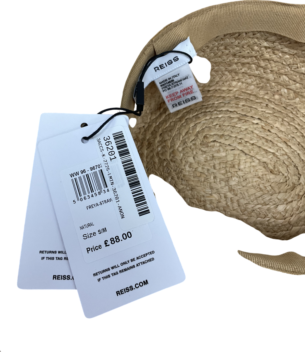 REISS Beige Freya Straw Hat UK S/M