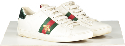 Gucci White Leather Ace Classic Bee Embroidered Trainers UK 2.5 EU 35.5 👠