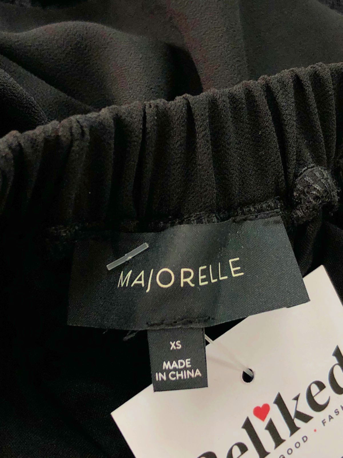 Majorelle Black Lace Hem Shorts UK XS