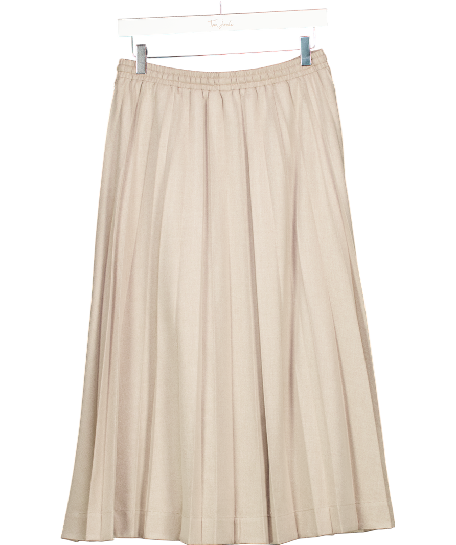 Lacoste Beige Long Pleated Flannel Skirt UK 8