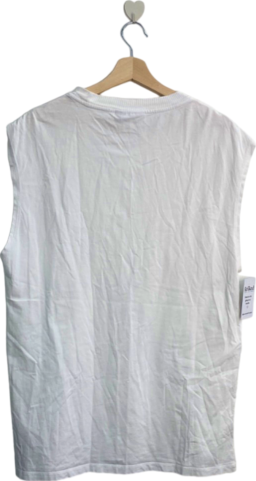 Weekday White Oversized Tank Top UK Large