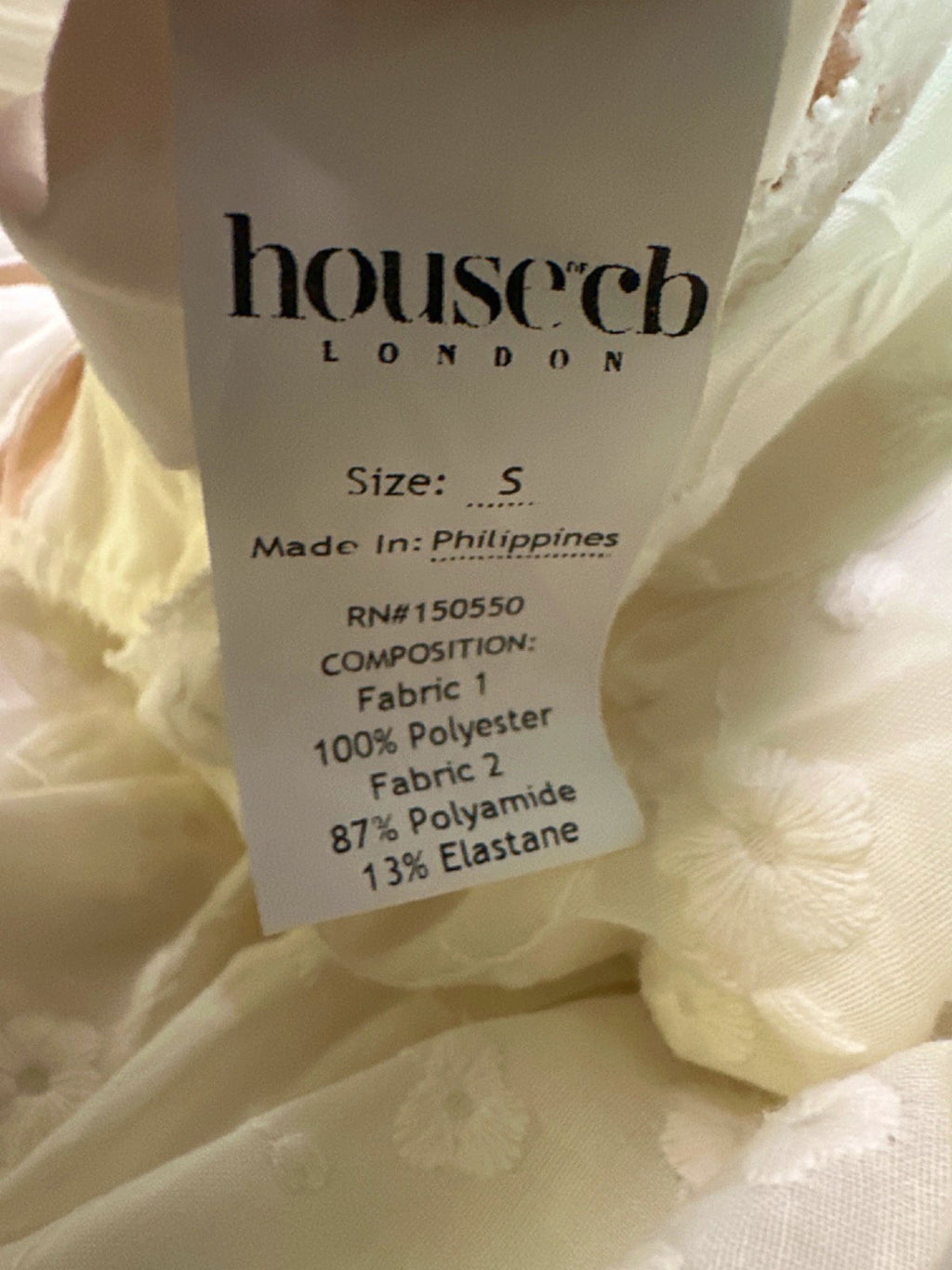 House of CB White Judy Dress UK S