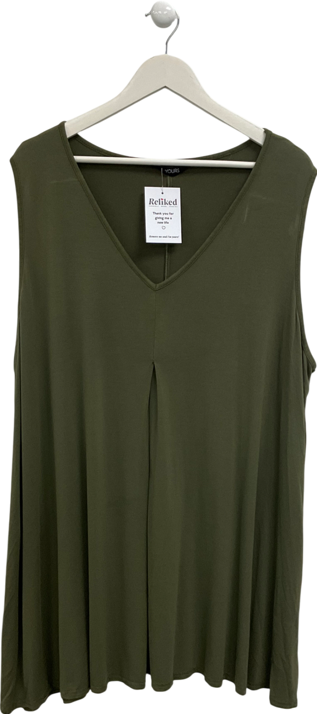 Yours Green V Neck Sleeveless Top UK 28