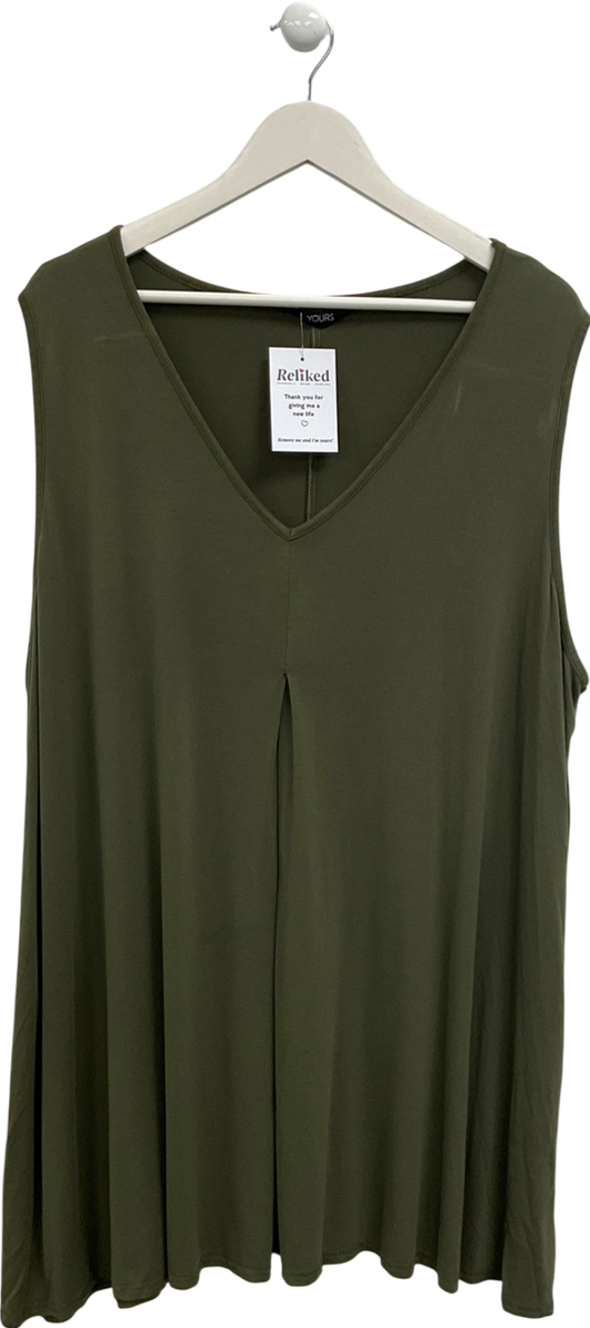 Yours Green V Neck Sleeveless Top UK 28