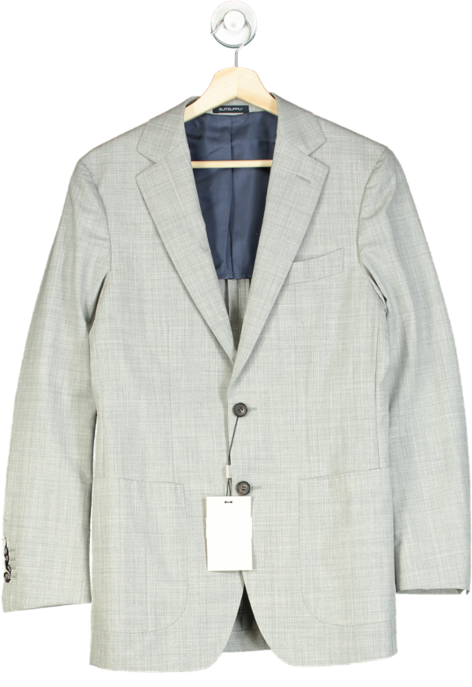 SuitSupply Light Grey Havana Patch Blazer Slim UK 44