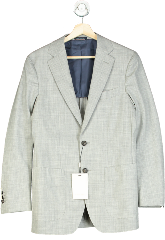 SuitSupply Light Grey Havana Patch Blazer Slim UK 44