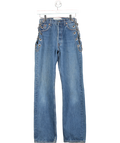 EB Denim Blue Chain Replicas Straight Leg Mid Rise Jeans UK XS