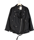 ALIX THE LABEL Black Corduroy Biker Jacket UK M/L