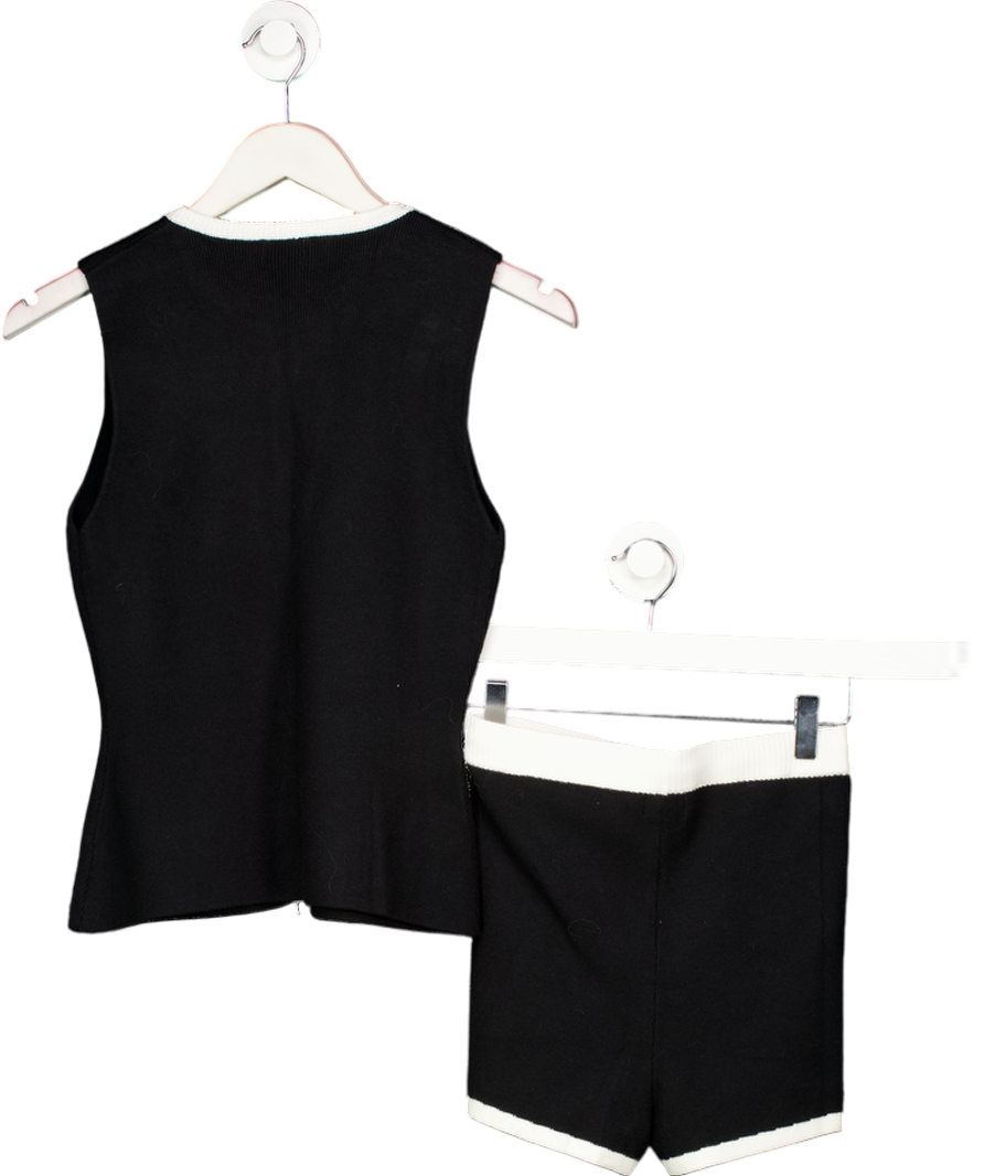 White Fox Black Second Guessing Knit Shorts And Vest Set UK M