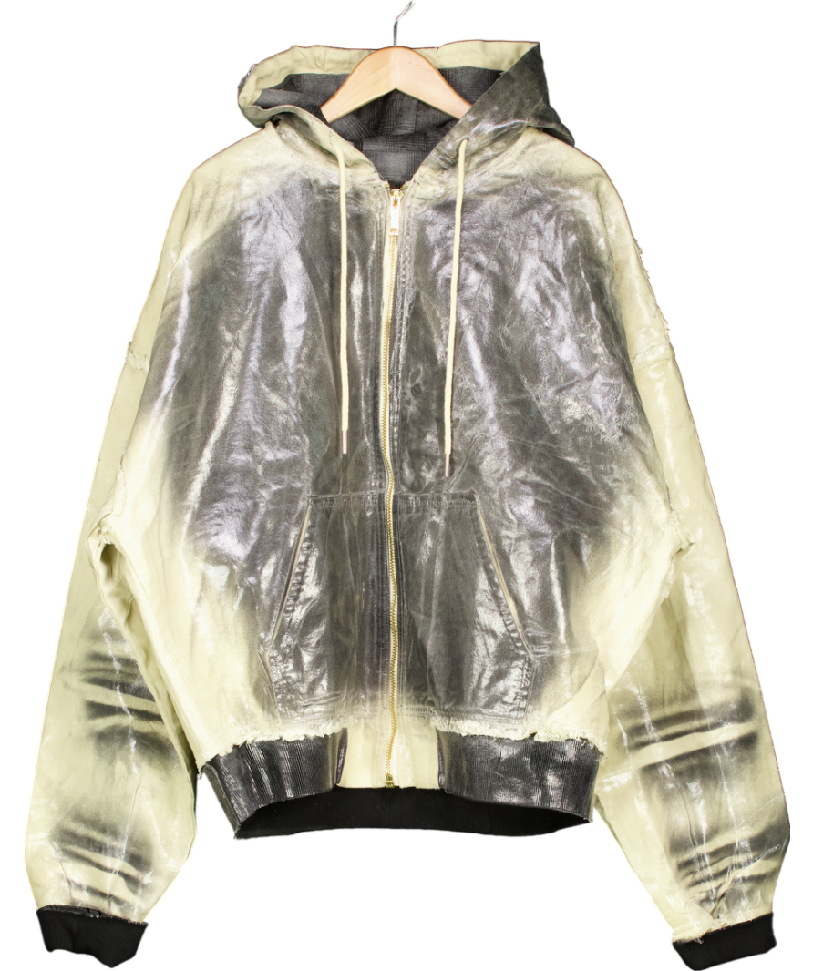 Racer Worldwide Beige Waxed Denim Bomber Jacket UK XL