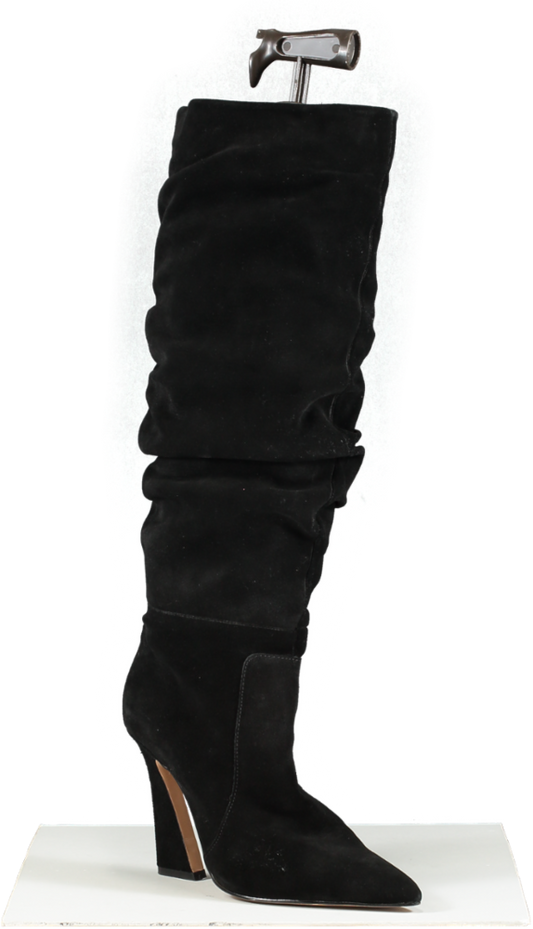 River Island Black Suede Over The Knee Slouch Boots UK 7 EU 40 👠
