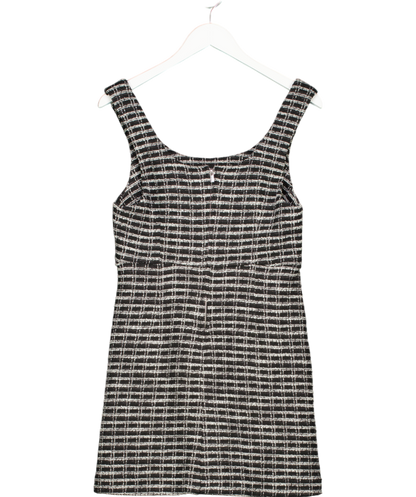 MANGO Black Check Tweed Dress UK 10