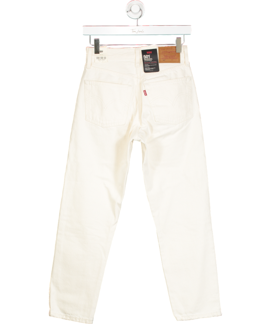 LEVI'S Cream Ecru 501 Cropped Jeans L26 W24