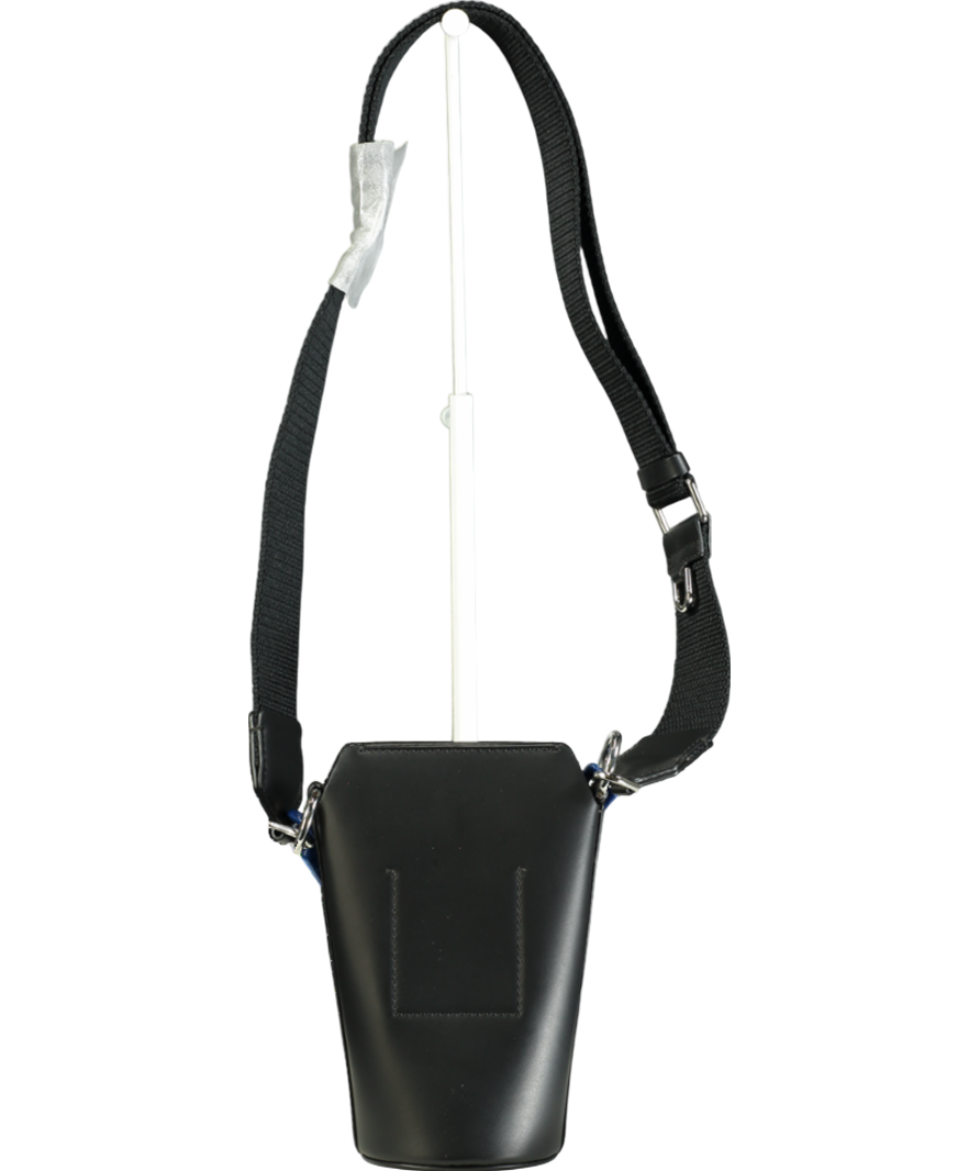 Ecco Black Leather Crossbody Pot Bag With Chain